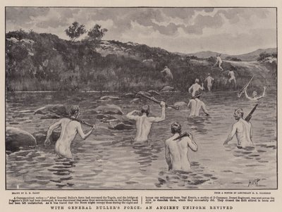 Buller tábornok haderejével egy ősi egyenruha éledt újjá... alkotó: Henry Marriott Paget